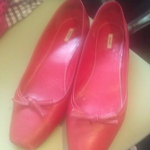 Miu Miu red leather shoes